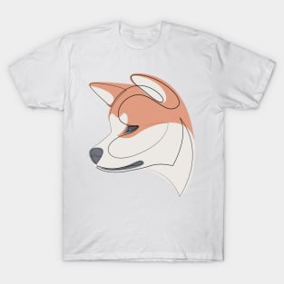 Akita Inu - continuous line T-Shirt